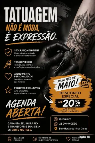 TATUAGEM 20% OFF - SÓ ESSE MÊS 