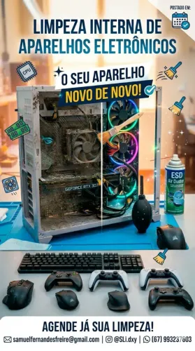 Limpeza interna de aparelhos eletrônicos.