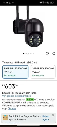 Câmera de vigilância 4k a prova da água