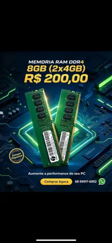 Memória RAM DDR4 8gb 2x4 