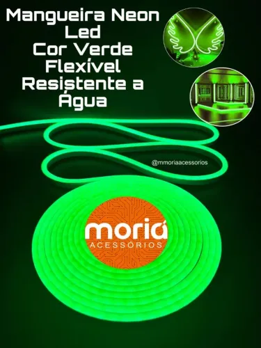 Mangueira de LED Neon Verde 5 Metros Resistente a Água
