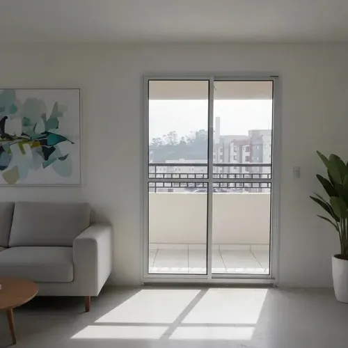 Porta Sacada 2 Folhas Aluminio Branco C/ Trinco 210x150