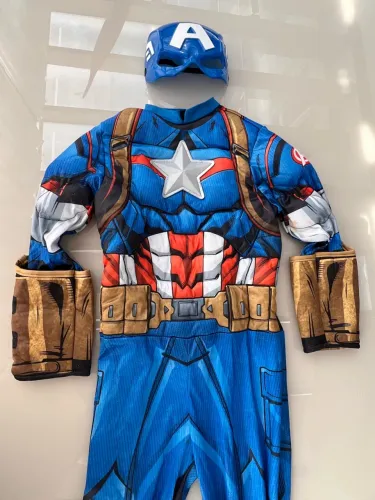 Fantasia Capitão América Infantil Luxo com Músculos - Completa