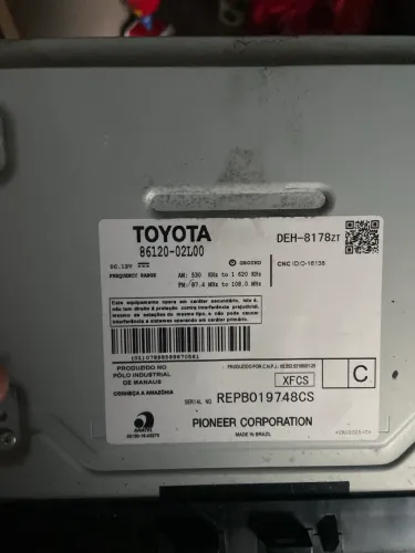 Vende-se Rádio original com moldura  Toyota Corolla 2018/19