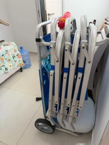 Kit de cadeiras de praia dobráveis com carrinho