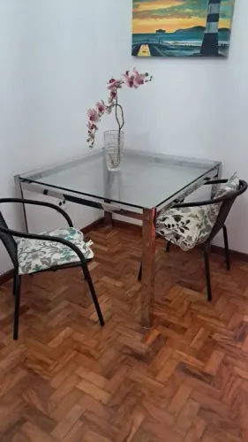 Mesa de vidro 100x100cm