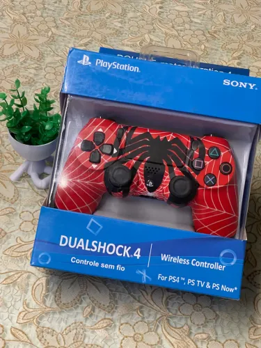 Controle Sem Fio para PS4 DualShock 4 Estilo Homem-Aranha Wireless Bluetooth