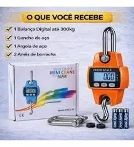 BALANÇA DE GANCHO 300KG DIGITAL