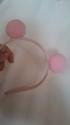 Tiara Pompom rosa claro