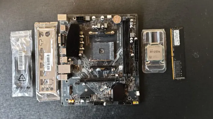 kit Ryzen 3 4350GE 4/8 Vega 6+ Placa mãe Challenger A520m + 4gb DDR4