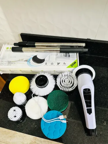 Escova de limpeza elétrica ajustável 9 em 1 