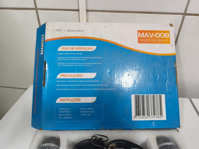 Microfone sem fio à bateria