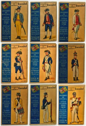 Conjunto de estampas Eucalol - Uniformes militares do Brasil