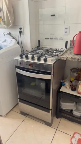 Fogão Brastemp Clean 4 Bocas Inox - Adaptado para Gás Encanado