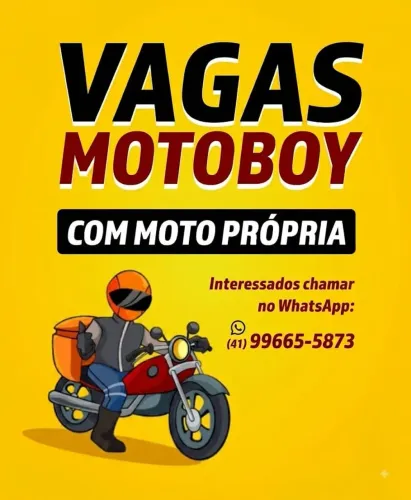Vaga para Motoboy fixo.
