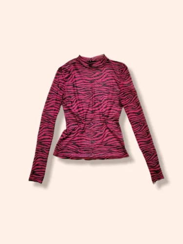 Blusa tule zebra rosa carnaval