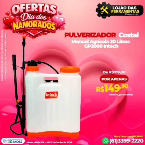 Pulverizador Costal Manual Agrícola 20 Litros GP2000 Intech
