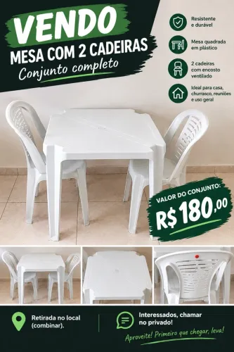 MESA COM 2 CADEIRAS