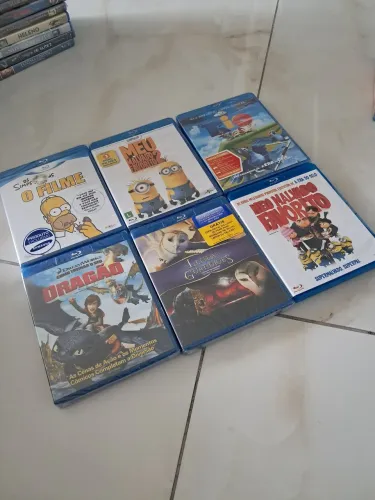 Blu-Rays Rio + Malvado Favorito 1 e 2 + Simpsons + Como Treinar s/ Dragão + Lenda Guardioe