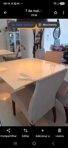 Mesa de jantar com tampo de vidro com 4 cadeiras  valor 1700,00 avista *02