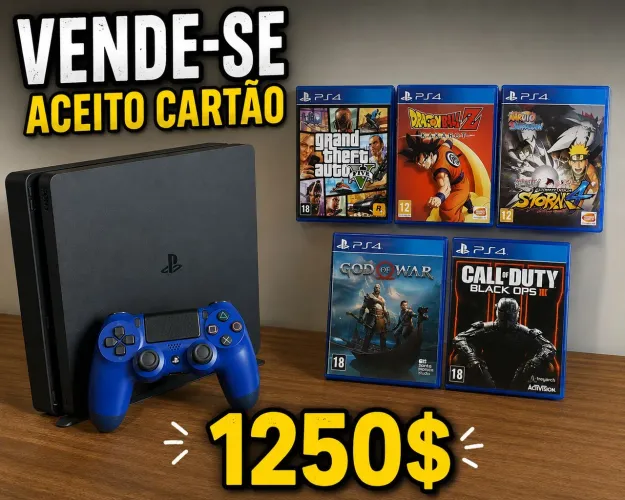 Vendo ps4 recém revisado com garantia de 3 meses 1 controle original e vários jogo digital