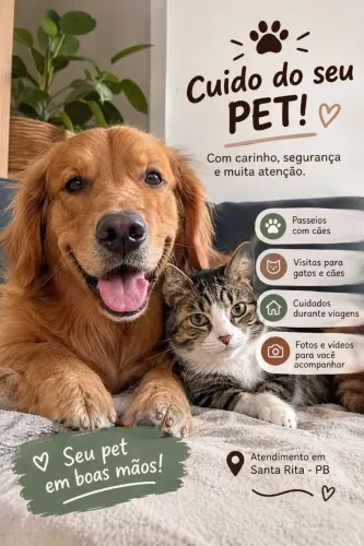 Cuidadora de cães e gatos em Santa Rita PB