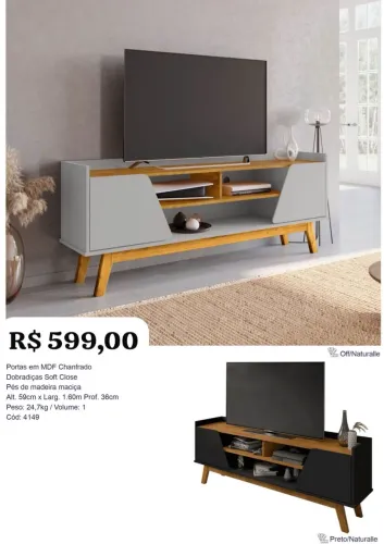 Rack Bali 1,60 largura - Promoção