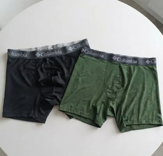 Kit com duas cuecas boxer adulto marca Columbia tam EG