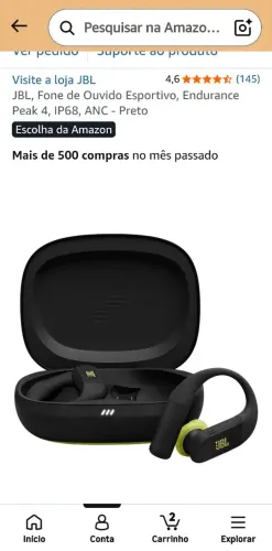 Vendo fone JBL Peak 4 com 4 meses de uso. Comprado na Amazon.