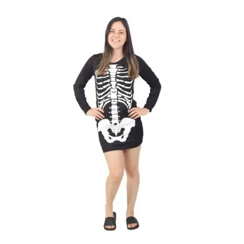 Vestido esqueleto fantasia Halloween 