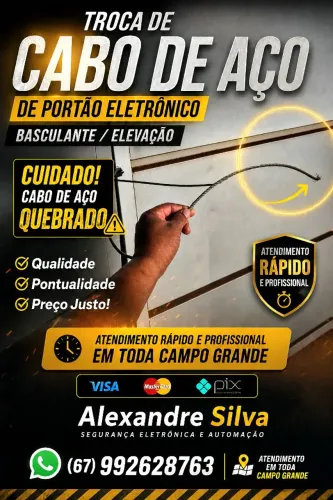 Troca de Cabo de aço de Portão eletrônico