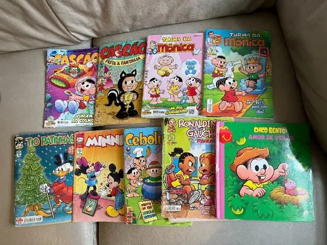9 gibis Turma da Mônica Cascão Cebolinha e Tio Patinhas e Minnie