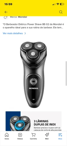 Barbeador Elétrico Power Shave Mondial 5w Bivolt Be-02