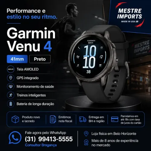 Garmin Venu 4 41mm Preto Novo Lacrado
