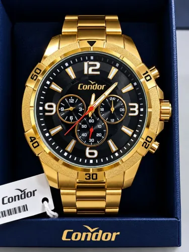 Relógio Condor Masculino Chronograph Dourado COVD34AF/4P
