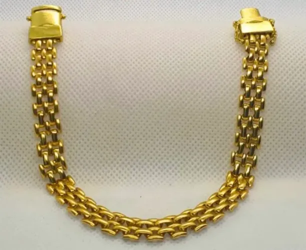 Pulseira Americana 10mm Banhada A Ouro 18k - Moeda Antiga