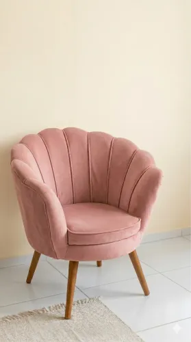 ? VENDO: Poltrona Shell em Veludo Rosé