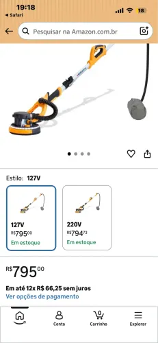 Lixadeira de parede tipo girafa
