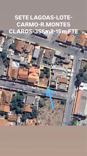 SETE LAGOAS-LOTE-CARMO-R MONTES CLAROS-FRENTE 15m