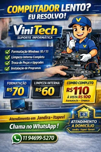 Formatação e Manutenção de Computador em Jandira e região | Atendimento a domicílio