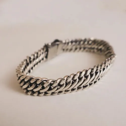 Pulseira elo infinito em prata de lei 45g