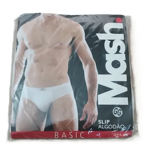 Cueca Mash Masculina Slip Básica Branca GG