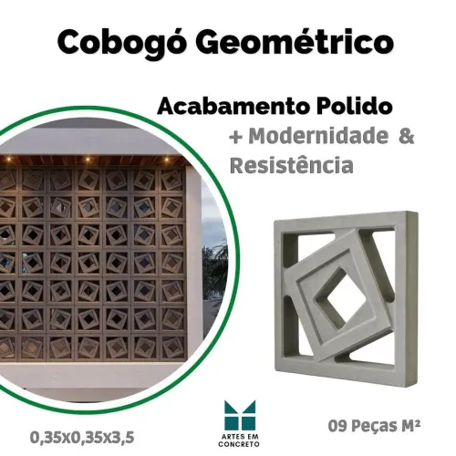 COBOGÓ GEOMÉTRICO 3D EM CONCRETO MACIÇO 