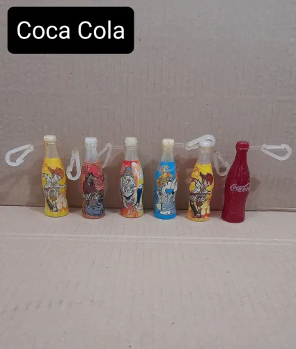 Lote 6 chaveiros garrafinhas Coca Cola
