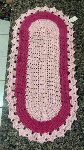 Tapete de Crochê Artesanal - Feito à Mão - Excelente Qualidade