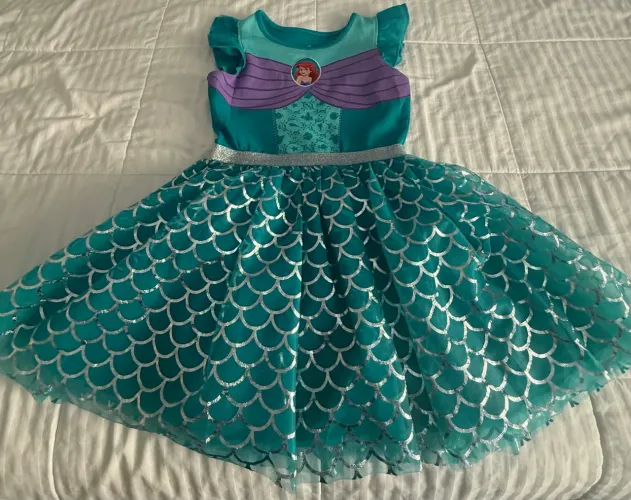Vestido Ariel Pequena Sereia Original da Disney - Importado | Tam. 7/8 | R$85