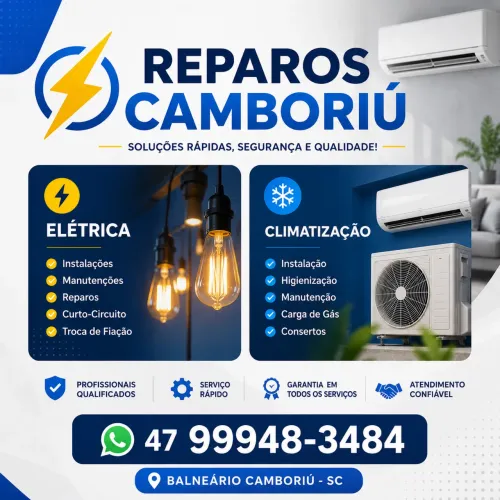 Reparos Camboriú - Serviços de Eletricista e Instalação de ar condicionado