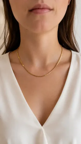 Colar Feminino Elo Veneziana 45cm Ouro 18k 