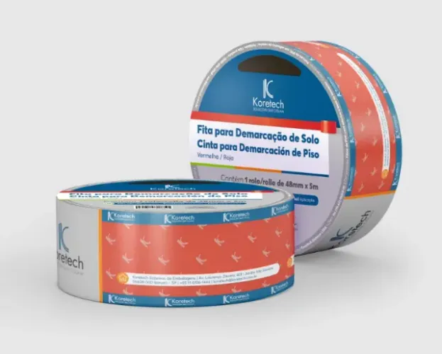 Fita demarcação piso vermelha 48mmx140cm Koretech