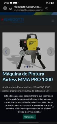 Maquina airless menegotti 1000w